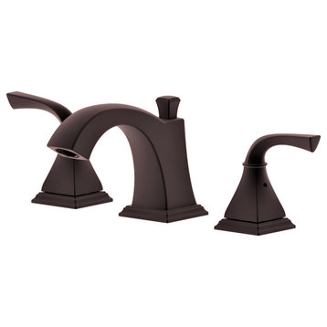 Kaden Double Handle Widespread Faucet, Drain Assembly Overflow, Oil-Rubbed Bronze
