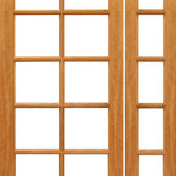 Pre-hung 10-lite French Brazilian Mahogany IG Glass Sidelite Door - Patio Doors