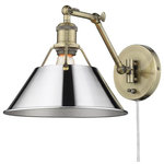 Golden Lighting - Golden Lighting 3306Orwell, 1 Light Articulating Wall Sconce, Antique Brass - Orwell is an extensive assortment of industrial stOrwell 1 Light Artic Aged Brass Matte BlaUL: Suitable for damp locations Energy Star Qualified: n/a ADA Certified: n/a  *Number of Lights: 1-*Wattage:100w Medium Base bulb(s) *Bulb Included:No *Bulb Type:Medium Base *Finish Type:Aged Brass