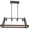 Nuvo Lighting 60/6884 Outrigger 4 Light 32"W Linear Chandelier - Mahogany