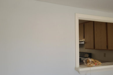 after popcorn ceiling removal and wall paint