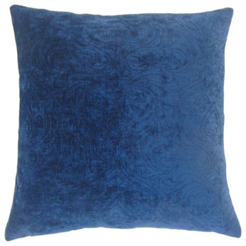 The Pillow Collection Blue Murray Throw Pillow Cover, 18"x18"