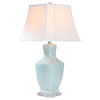 Ceramic Celadon Table Lamp, Gray and Blue, 31"