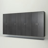 6-Piece Jumbo Cabinet Storage System, Black/Silver Carbon Fiber