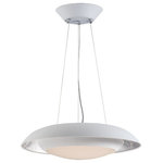 Maxim Lighting - Maxim Lighting 35075CYSLWT Iris - 23.5" 33.6W 1 LED Pendant - Domes of metal house a circular light engine housing with a Crystaline diffuser. A dramatic lighting effect is created with in-direct light highlighting the foil lining while direct light shines through the sparkling center. Available in your choice of White with Silver Foil or Black with Gold Foil.Shade Included: TRUEColor Temperature: 3000CRI: 80+Lumens: 2360* Number of Bulbs: 1*Wattage: 33.6W* BulbType: PCB LED* Bulb Included: No
