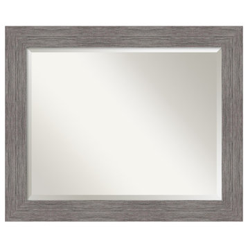 Pinstripe Plank Grey Beveled Wall Mirror - 33.5 x 27.5 in.