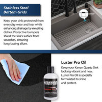 Karran Drop-In Quartz 33" 1-Hole Single Bowl Kitchen Sink Kit, Concrete
