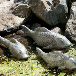 Swimming Koi - Garden Statues And Yard Art