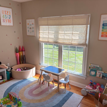 Luxury Children's Playroom with Custom Cordless Roman Shades | Mooresville NC