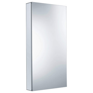 Bathroom Medicine Cabinet, Aluminum, Recessed/Surface Mount, 20"x40"