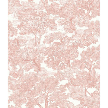 Chesapeake by Brewster 3115-12544 Spinney Rose Toile Wallpaper