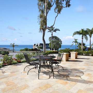 Patio layout showcasing our unique stone elements in architectural settings.