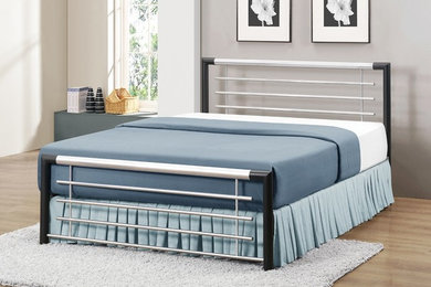 Faro Black and Silver Metal Bed
