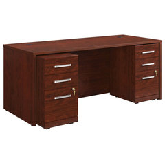 Sauder Englewood Engineered Wood Desk Hutch in Spiced Mahogany