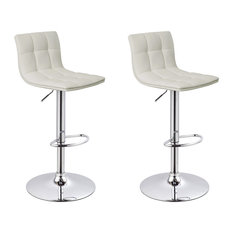 50 Most Por Chrome Bar Stools And Counter For 2018 Houzz Mod Clarke Faux Leather Adjule Bar Stools Set Of 2 White