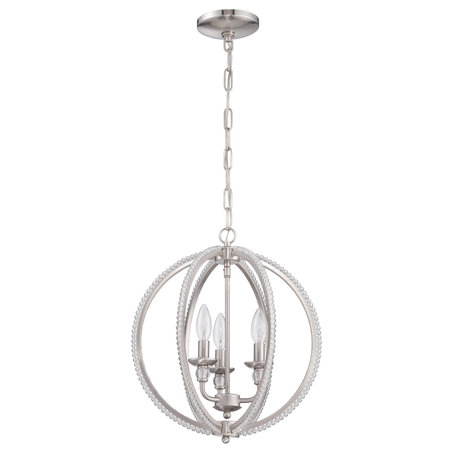 3 Light Mini Chandelier in Brushed Polished Nickel Finish - Craftmade 1043C-BNK