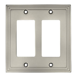 Cosmas - Cosmas 25090-SN Satin Nickel Double GFCI / Decora Wall Plate - Switch Plates And Outlet Covers