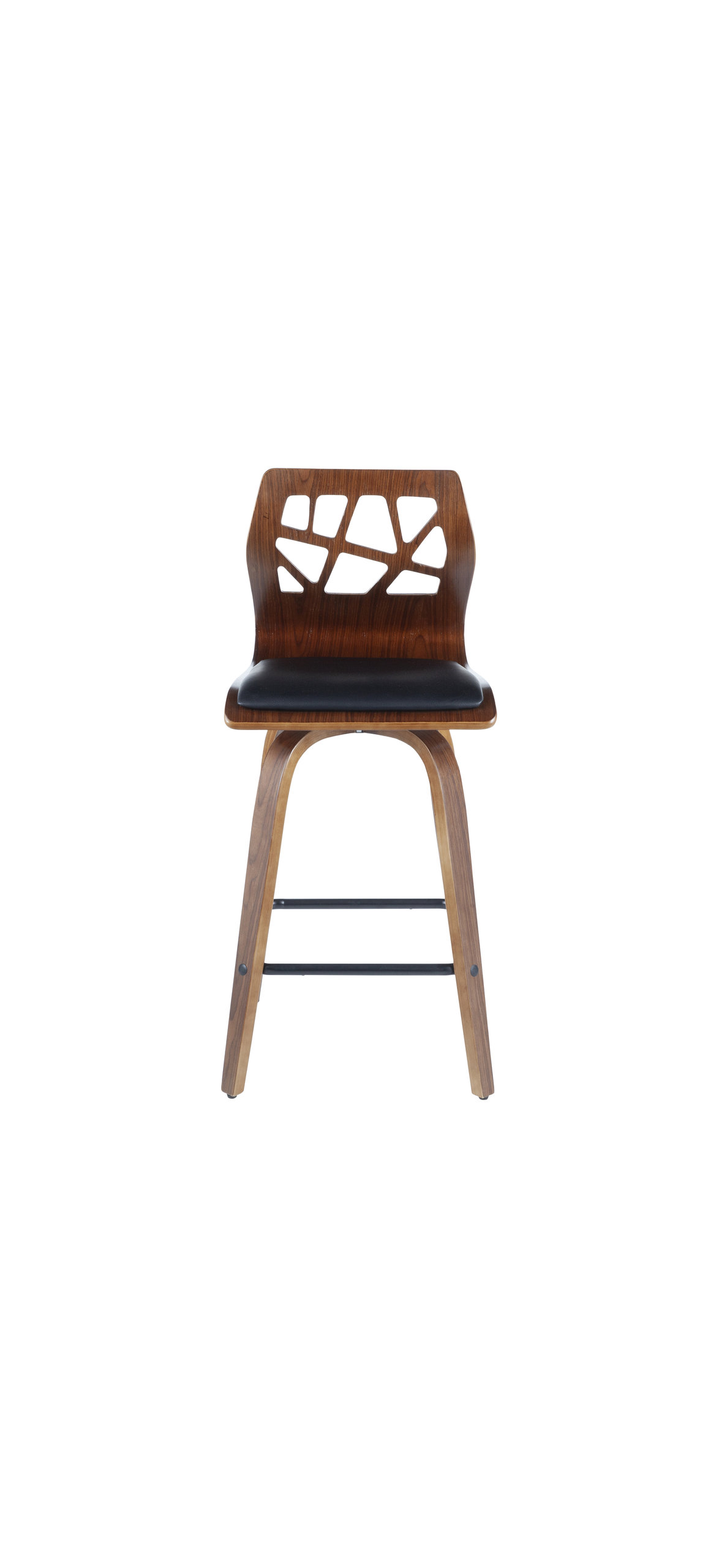 Folia Counter Stool, Set of 2, Black Pu