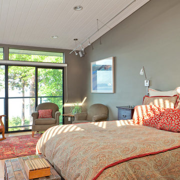 Puget Sound Waterfront Home, Basement transformation and Living Room Facelift