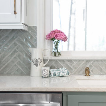 EAST COBB green and white kitchen