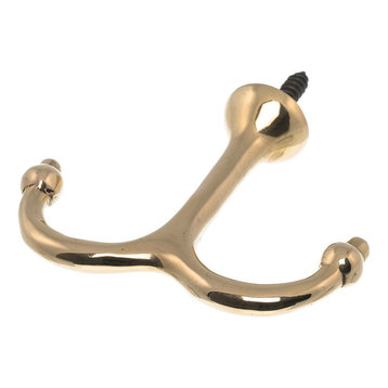Newport Anchor Wall Hooks, Polished Brass, Set of 2