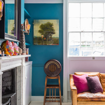 Colourful Living Room in Grade II Listed Georgian home, London