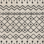 JONATHAN Y - Aksil Moroccan Beni Souk Area Rug, Cream/Black, 5 X 8 - Inspired by vintage Moroccan tribal rugs, our modern version is power-loomed with a short pile. Berber diamond and circle symbols are woven in black on a field of ivory; the mingled threads recall traditional handwoven rugs. Add some Bohemian style to your home with this easy-care rug.