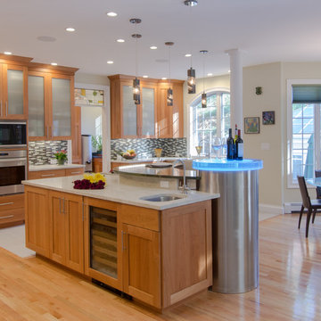 Transitional Natural Cherry Kitchen in Westford MA