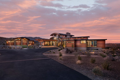 Example of a minimalist exterior home design in Other