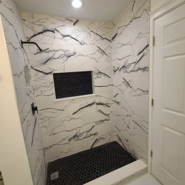 Custom Marbled Tile | Bathroom Design and Build