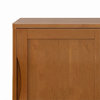 Pemberly Row Mid-Century Solid Wood Low Storage Cabinet in Teak Brown