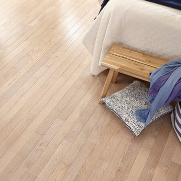 Boho, Organic, Large Bedroom - Piedmont Linen, Solid, White Oak Hardwood