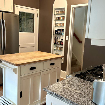 Farmhouse Style Kitchen - White Cabinets with Black Handles