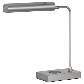 Delray Table Lamp, Brushed Steel