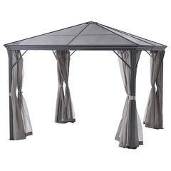 Sonoma Outdoor Gazebo Canopy with Net Drapery - Beige