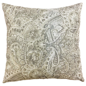 Paisley Suede 4 Piece Pillow Shell Set, Frost Gray, 20"x20"