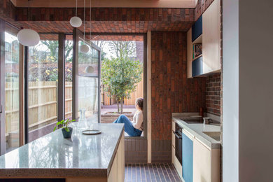 Design ideas for a midcentury kitchen in London.