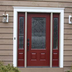 Red Door Entry with White Trim - Front Doors