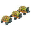 Green Tropical Turtles Ceramic Figurines, 3-Piece Set
