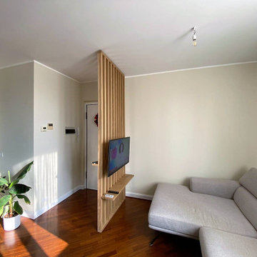 Parete Ingresso a listelli di legno massello Rovere