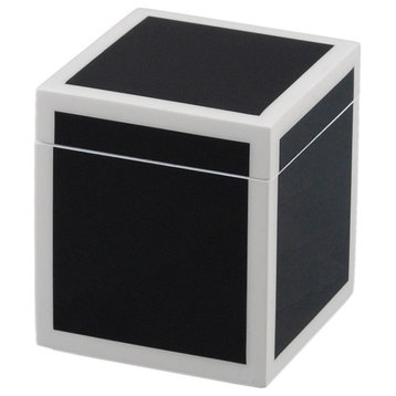 Black & White Lacquer Bathroom Accessories, Canister