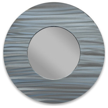 Contemporary Home Décor 'Latitude Circle Mirror' Metal Accent Mirror