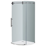 Aston - Orbitus 36"x36"x75" Frameless Round Shower Enclosure, Chrome, Left Open - The SEN980 Completely Frameless Round Shower Door Enclosure is a engineering masterpiece that will instantly upgrade the style and feel of your bath. Constructed of durable 8mm ANSI-certified tempered clear glass, 4-wheel industrial chic smooth sliding mechanism, stainless steel or chrome finish hardware, and premium clear leak-seal edge strips, the SEN980 is the optimal, beautiful choice for a corner shower renovation .