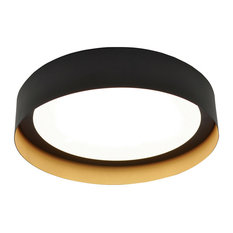 Reveal 1 Light Flush Mount in Black And Gold