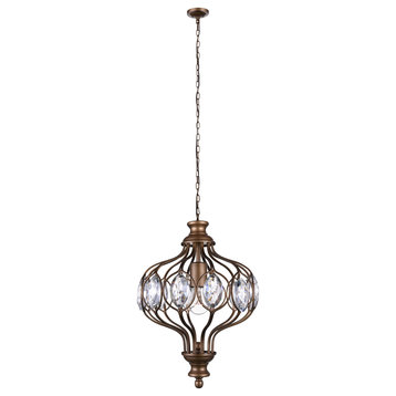 CWI LIGHTING 9935P12-1-182 1 Light Chandelier with Antique Bronze finish