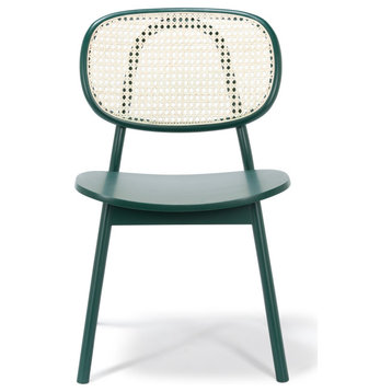 Bobo Rattan Chair, Set of 2, Green