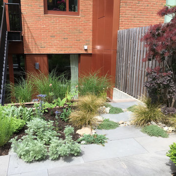 Modern Garden with Curved Corten Border