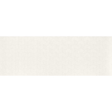 Pearl White Chevron, Wall Tile, Rectified White Body Tile, 13"x36"