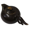 Chinese Handmade Distressed Brown Glaze Ceramic Accent Teapot Hws339