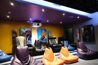 Photo of a contemporary home cinema in Other.